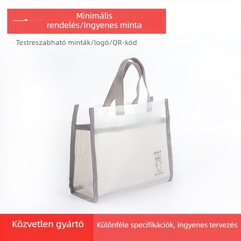 Átlátszó nylon hálós dokumentumtáska cipzárral, két‑szintű rendezővel és osztályozó címkékkel