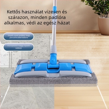 Langjing lapos mop teleszkópos nyéllel, 360° forgás, leválasztható kendő, száraz és nedves tisztítás, fa padlókhoz, mikroszálas kendő