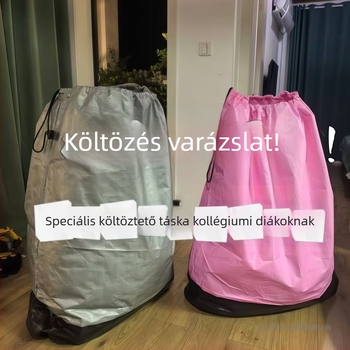 Nagy vízálló költöztető táska húzózsinórral és cipzárral