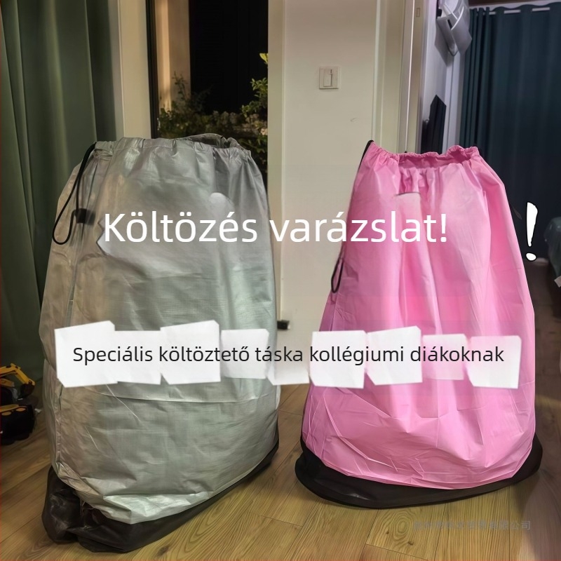 Nagy vízálló költöztető táska húzózsinórral és cipzárral