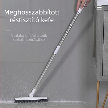 Hosszú nyelű padlóecset kemény sörtékkel, csempesorokra és fürdőszobai tisztításra, eléri a nehezen hozzáférhető sarkokat és a WC környékét.