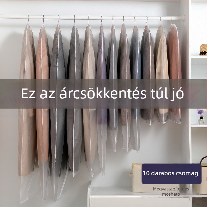 Átlátszó, teljesen zárt ruhatartó táska vállfákhoz – porvédő tok kabátok és öltönyök számára otthoni gardróbban