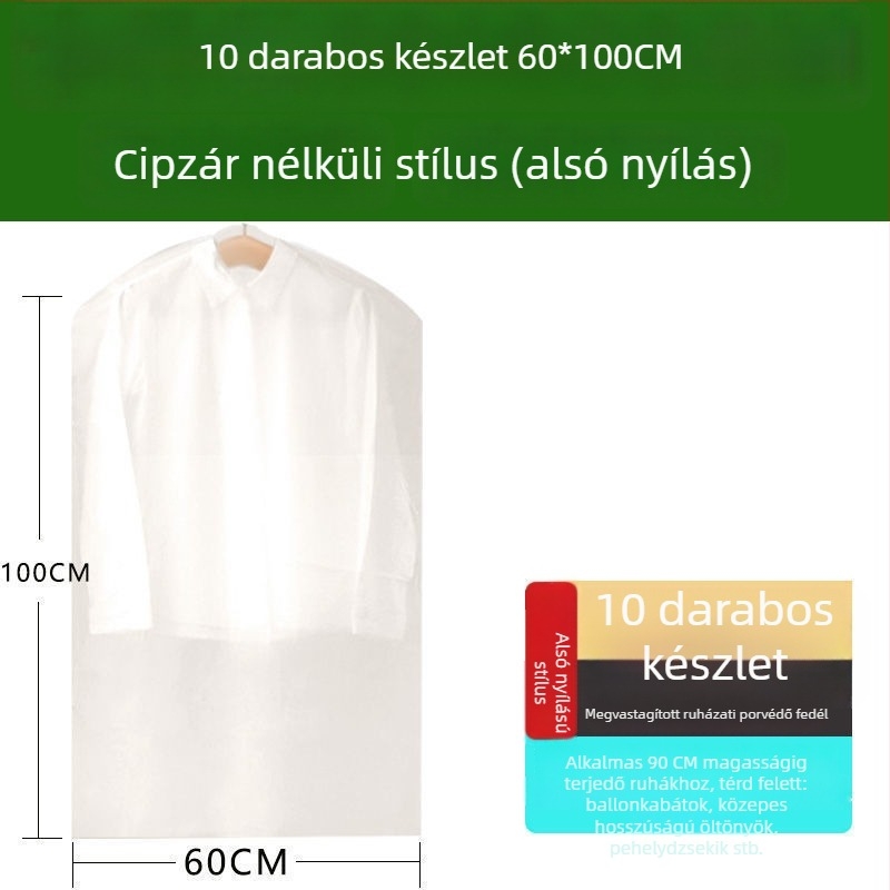 Átlátszó, teljesen zárt ruhatartó táska vállfákhoz – porvédő tok kabátok és öltönyök számára otthoni gardróbban