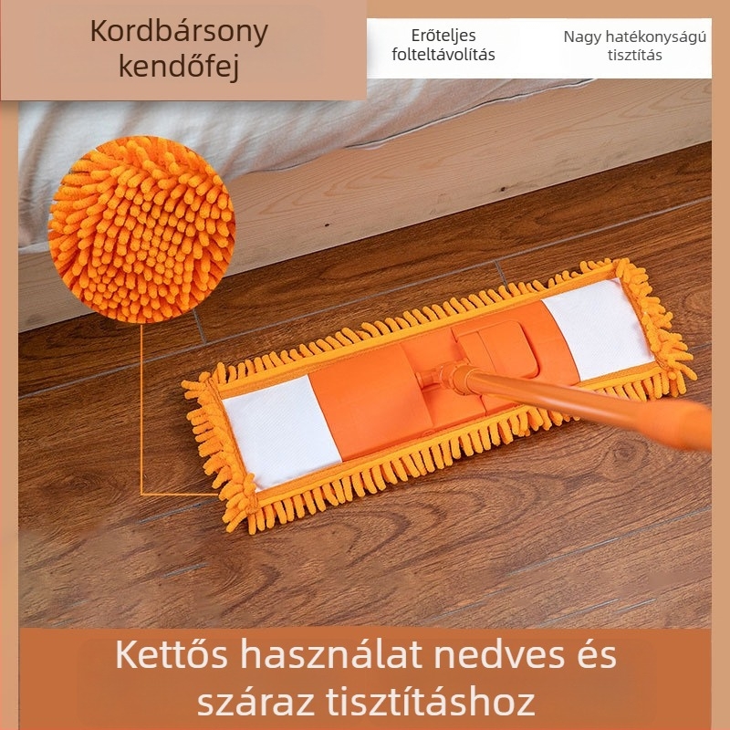 Lingyun teleszkópos vasrúddal, sokoldalú lapos felmosó textil borítással, levehető és mosható