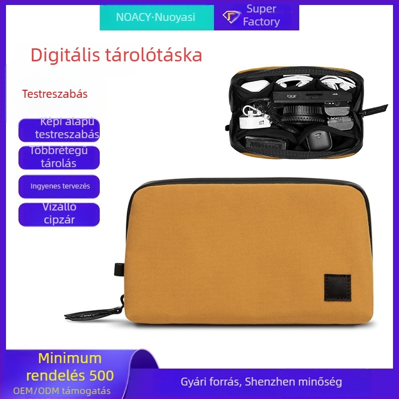 Utazási digitális kiegészítők rendező táska – töltő és fejhallgató tároló, vízálló, ütésálló
