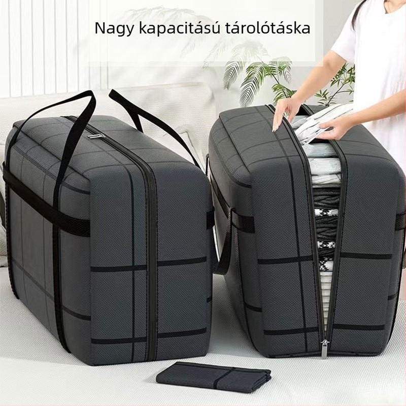Vastagított porvédett költöztető táska, nagy kapacitású, kézben hordható ruhák és paplanok tárolására