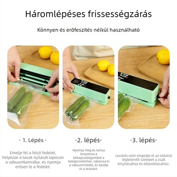 Vezeték nélküli vákuumzáró készülék, kompakt otthoni használatra, újratölthető konyhai