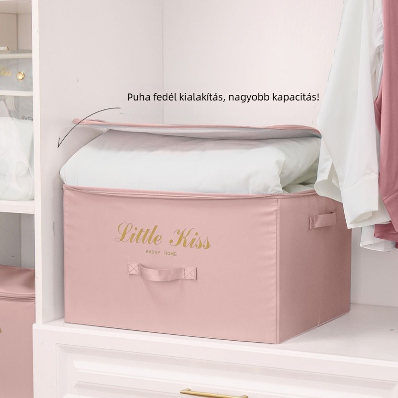 Összecsukható textil tároló doboz ruhákhoz, gardrób rendező, 40–50 L kapacitás