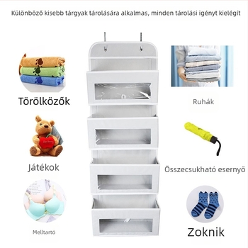 Nem szőtt anyagból készült függő tároló táska – hálószoba, ajtó/ablak és ruhásszekrény számára