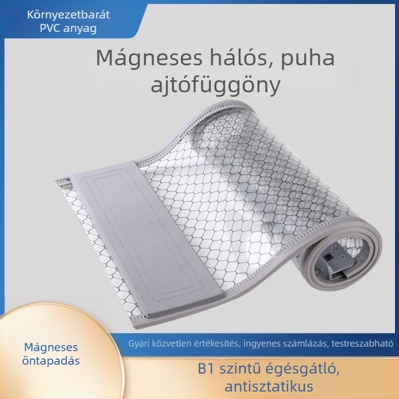 Áttetsző antisztatikus mágneses ajtófüggöny tiszta helyiségekhez és elektronikai műhelyekhez