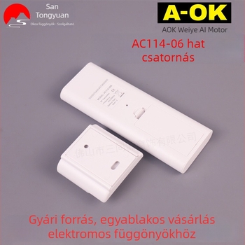 Okos otthon Aoke AC114-06 hatcsatornás távirányító elektromos függönynyitóhoz és hatcsatornás adó