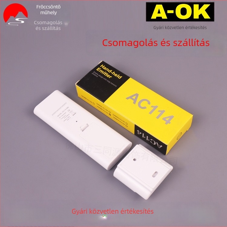 Okos otthon Aoke AC114-06 hatcsatornás távirányító elektromos függönynyitóhoz és hatcsatornás adó