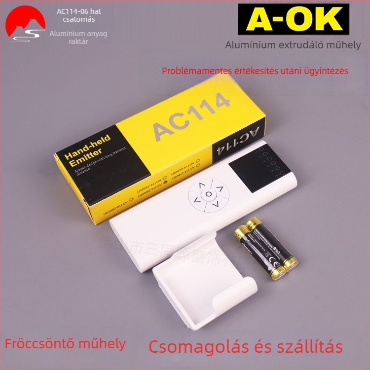 Okos otthon Aoke AC114-06 hatcsatornás távirányító elektromos függönynyitóhoz és hatcsatornás adó