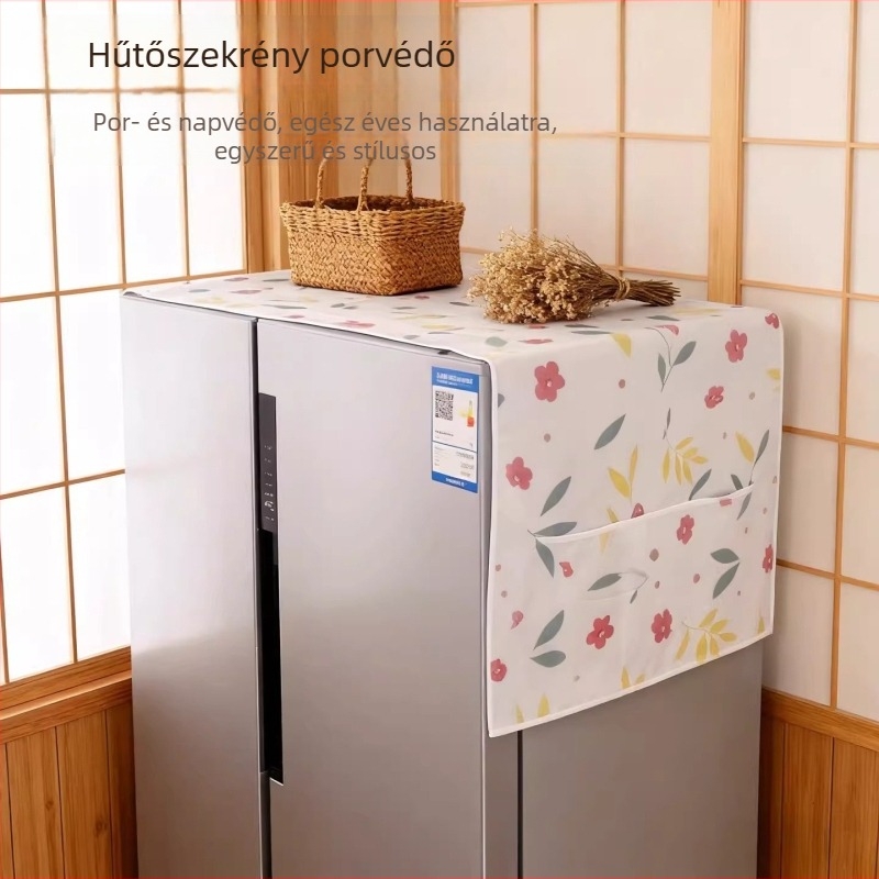 Vízálló és olajálló hűtővédő takaró, univerzális porvédő Haier és Midea hűtőkhöz egy- és kétszárnyú kivitelhez, mosógépvédő takaró