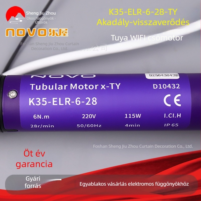 K35-ELR-6-28 visszapattanó csőmotor elektromos függönyökhöz, X-Graffiti, NOVO Le House