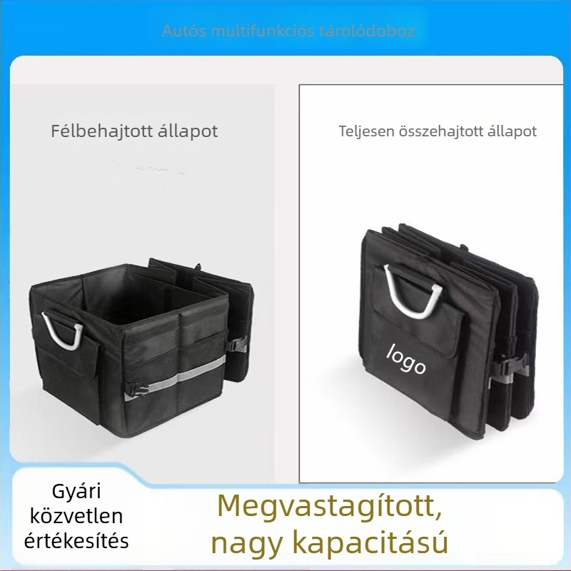 Nagy kapacitású autócsomagtartó tároló doboz, összecsukható, Oxford szövetből