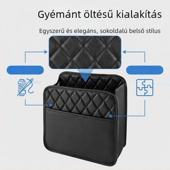 Bőr autó hátsó üléshez és csomagtartóhoz való tároló táska, belső szemetes