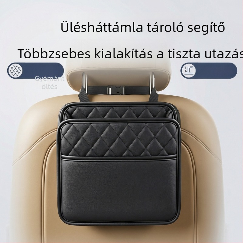 Bőr autó hátsó üléshez és csomagtartóhoz való tároló táska, belső szemetes