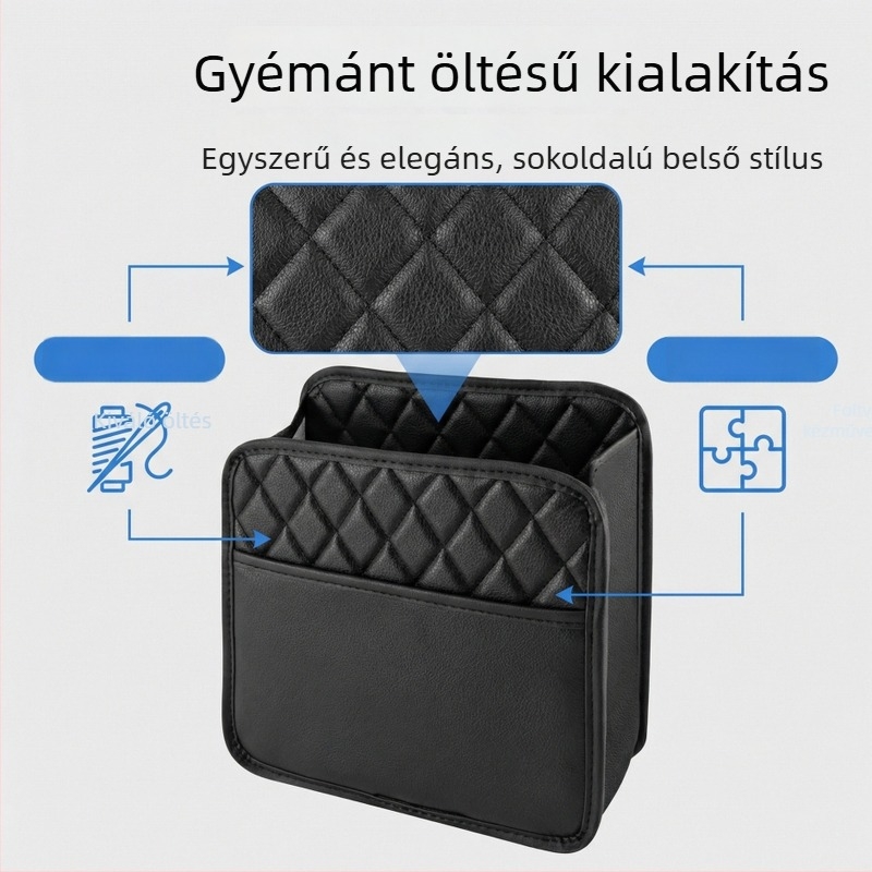 Bőr autó hátsó üléshez és csomagtartóhoz való tároló táska, belső szemetes