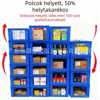 Nyitott felső tároló doboz, egymásra tehető rendező doboz, téglalap alakú