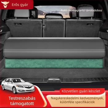 Velúr autócsomagtartó rendező, összehajtható tároló doboz az autó belső teréhez