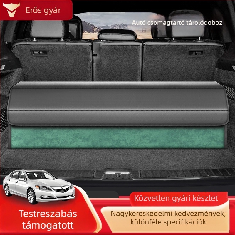 Velúr autócsomagtartó rendező, összehajtható tároló doboz az autó belső teréhez