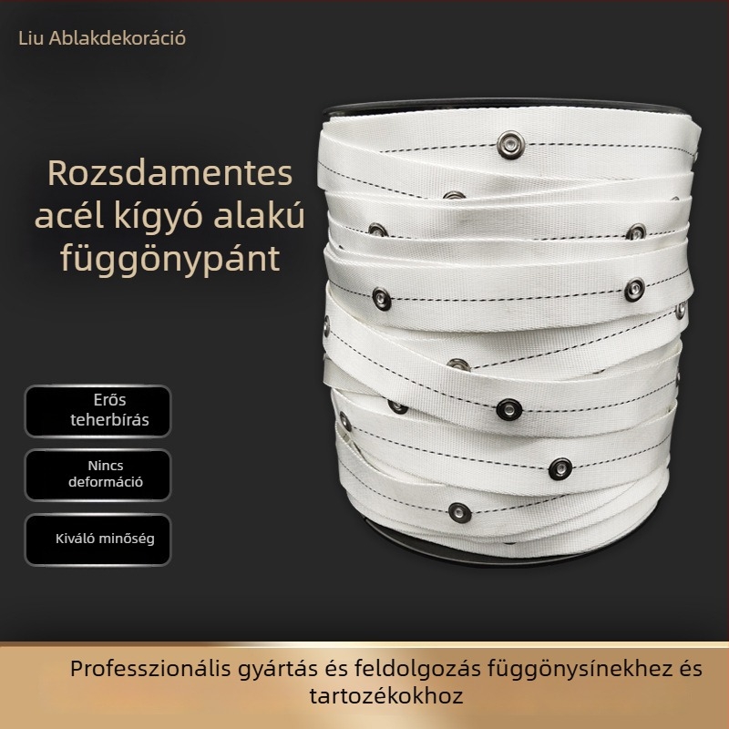 Elektromos kígyó alakú függönyfutósín-kiegészítők textile övvel, négyszögletes sínekhez, a függöny nyitásához és zárásához, 100 m tekercs