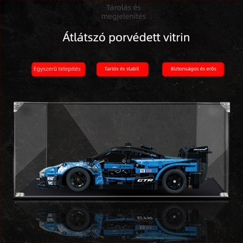 Akril kiállítási és tároló doboz 42123 sportautó modellhez, átlátszó porvédő fedéllel
