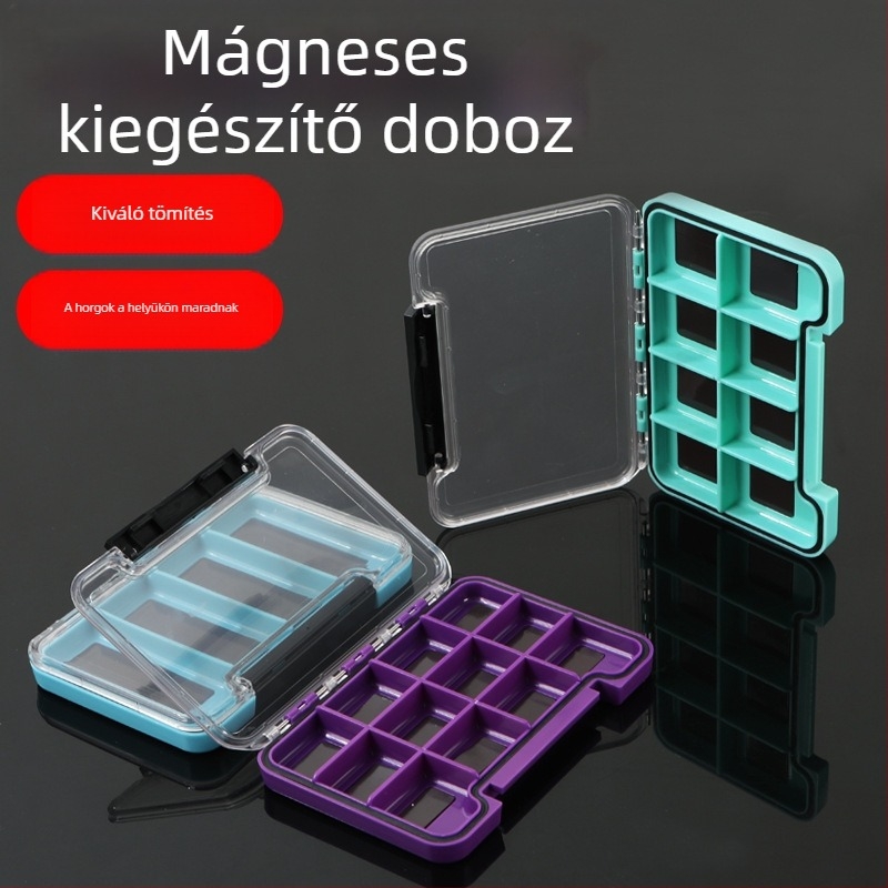 Kültéri horgász kellékek tároló doboza - vékony, vízálló, mikro-mágneses, többfunkciós szervező