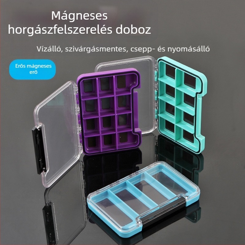 Kültéri horgász kellékek tároló doboza - vékony, vízálló, mikro-mágneses, többfunkciós szervező