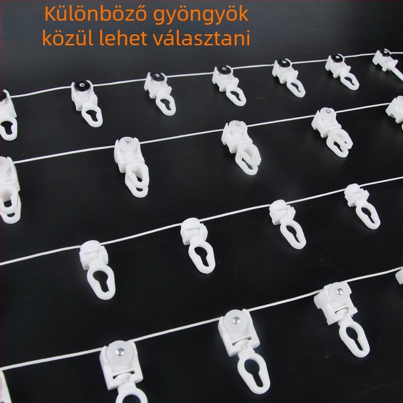 Egyedi kígyó alakú függönyvezető szalag, fehér, vastagított, perforált poliészter-náylon anyagból