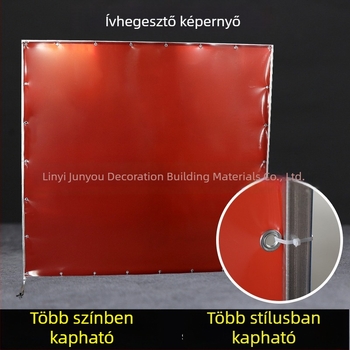 Hegesztésvédelmi képernyő ívvédővel, építkezési kapufüggöny PVC lágy anyagból, tűzálló, kerettel és görgőkkel