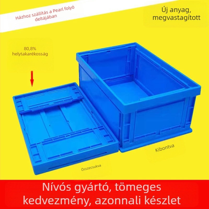 Műanyag összecsukható tároló doboz fedővel – tárolásra és szállításra