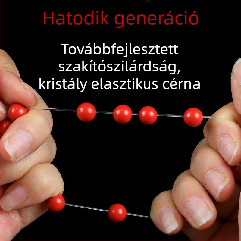 Átlátszó kristályos elasztikus zsinór, fehér, 1000 m-es tekercs, kör keresztmetszet, gyöngyösorozáshoz