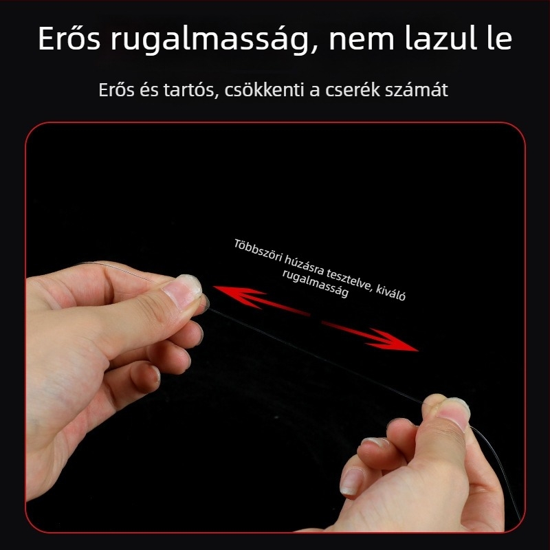Átlátszó kristályos elasztikus zsinór, fehér, 1000 m-es tekercs, kör keresztmetszet, gyöngyösorozáshoz