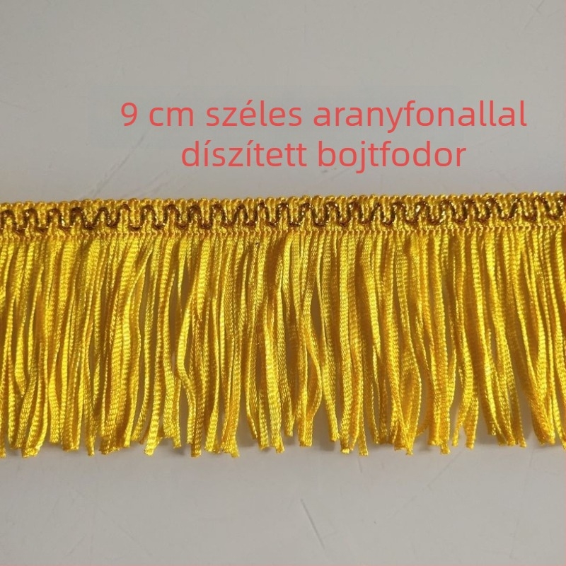 9 cm-es aranyszálas függönyfodor csipkés bojtokkal
