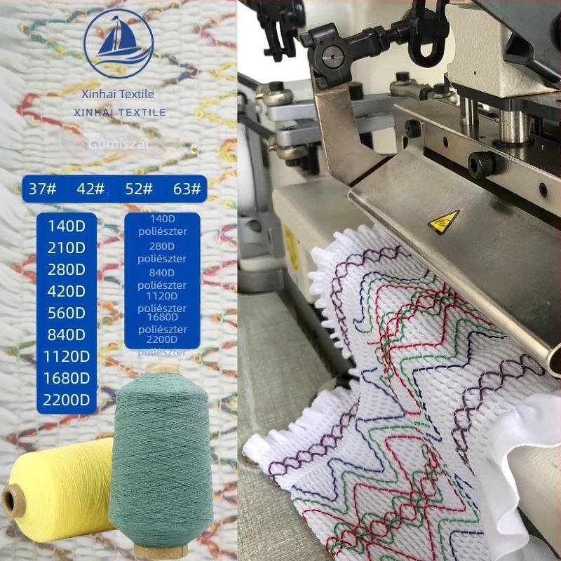 420D spandex elasztikus cérna, 0,3 mm poliészter elasztikus cérna, egyenes, nagy rugalmasságú varráshoz