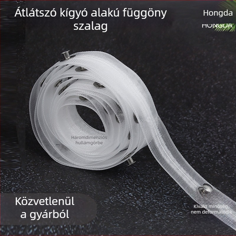 Kígyó alakú függönyöv, átlátszó nylonból, elektromos sínhez – vastag nylon szalag kiegészítő