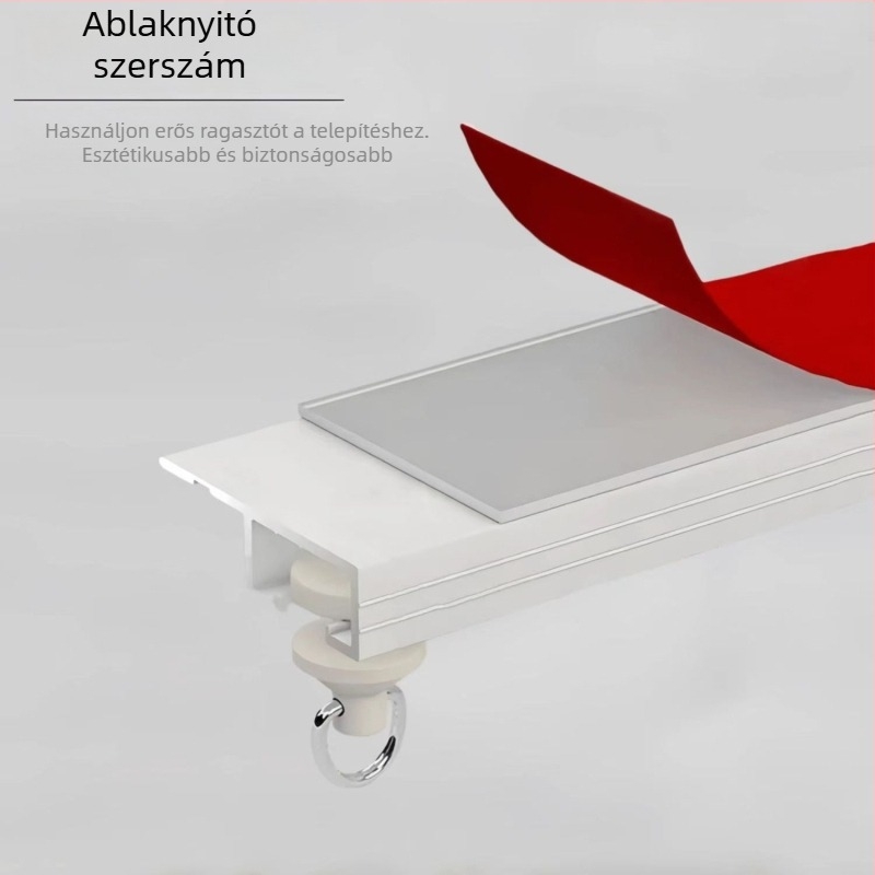 Új stílusú széles ragasztós függöny sín horogtípusú vezetővel, szög és fúrás nélkül, csendes