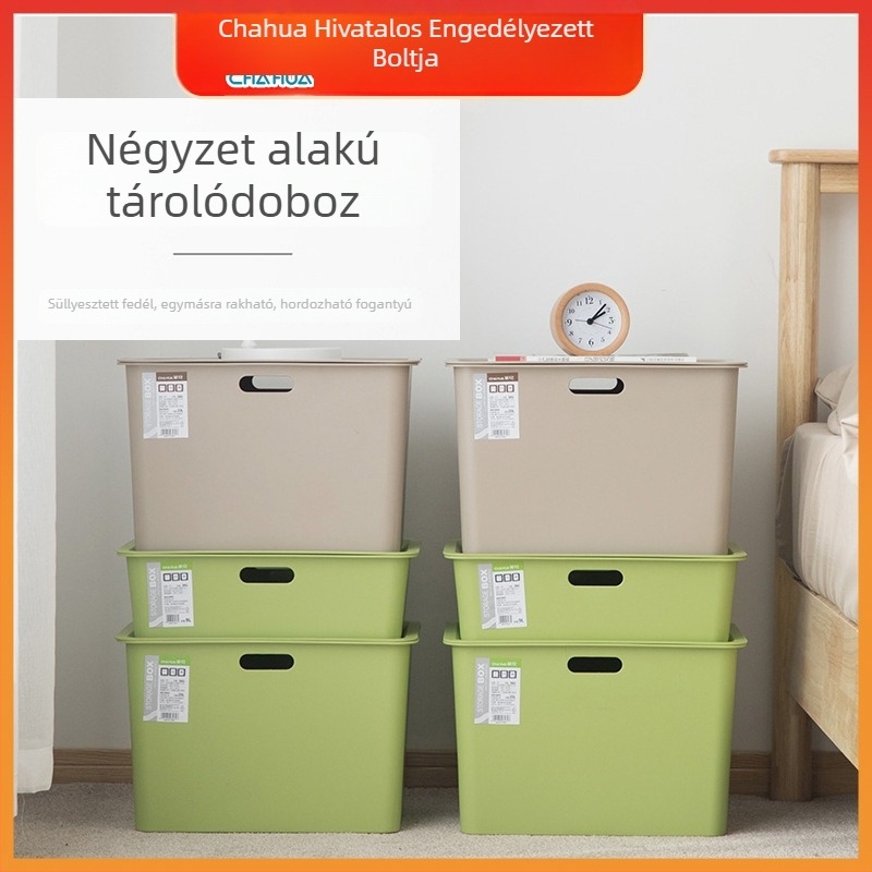 Camellia négyszögletes tároló doboz, nagy – többfunkciós szervező játékokhoz, nassolnivalókhoz és ruhákhoz