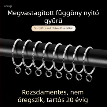Függönynyitó gyűrű állítható fémbak kampóval – kör alakú zár és akasztógyűrű római rúdhoz