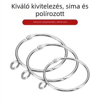 Függönynyitó gyűrű állítható fémbak kampóval – kör alakú zár és akasztógyűrű római rúdhoz