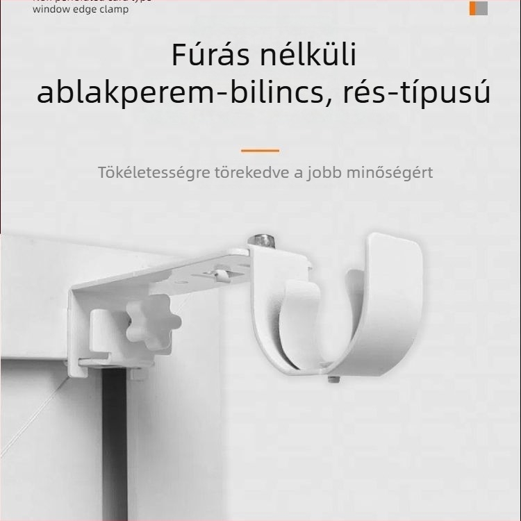 Klipszes, fúrás nélküli függönyrúdtartó, teleszkópos rúd tartó ablakkerethez és római rúd támogatáshoz