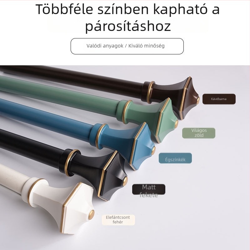 Alumínium ötvözet függöny sín, kék-zöld vastagított római rúd, nordikus mediterrán minimalist erkély-bay ablak