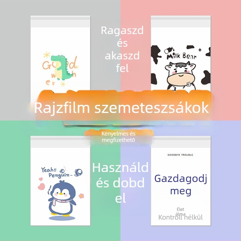 Tapadós szemeteszsák autó belső téréhez és íróasztalhoz, aranyos diák dizájn