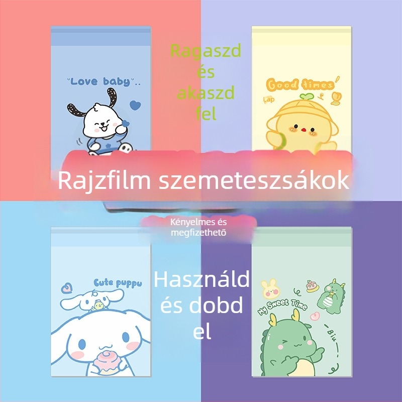 Tapadós szemeteszsák autó belső téréhez és íróasztalhoz, aranyos diák dizájn