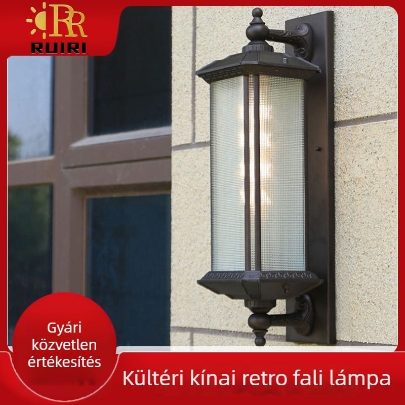 Kültéri vízálló LED falikar kínai retro stílussal, dekoratív kertvilágítás
