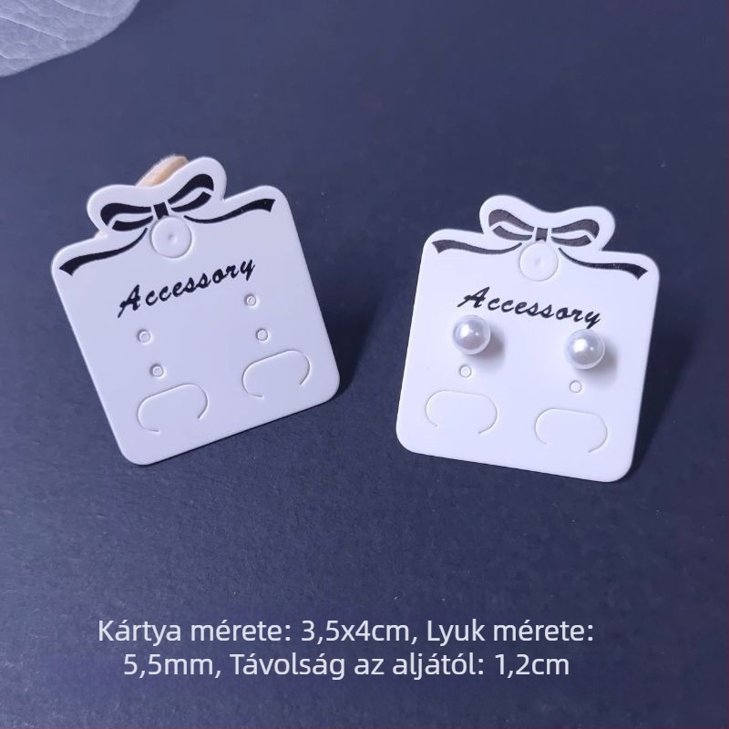 Koreai stílusú 925-ös ezüst fülbevaló tű csomagoló kártyák DIY három párhoz (100 darab)