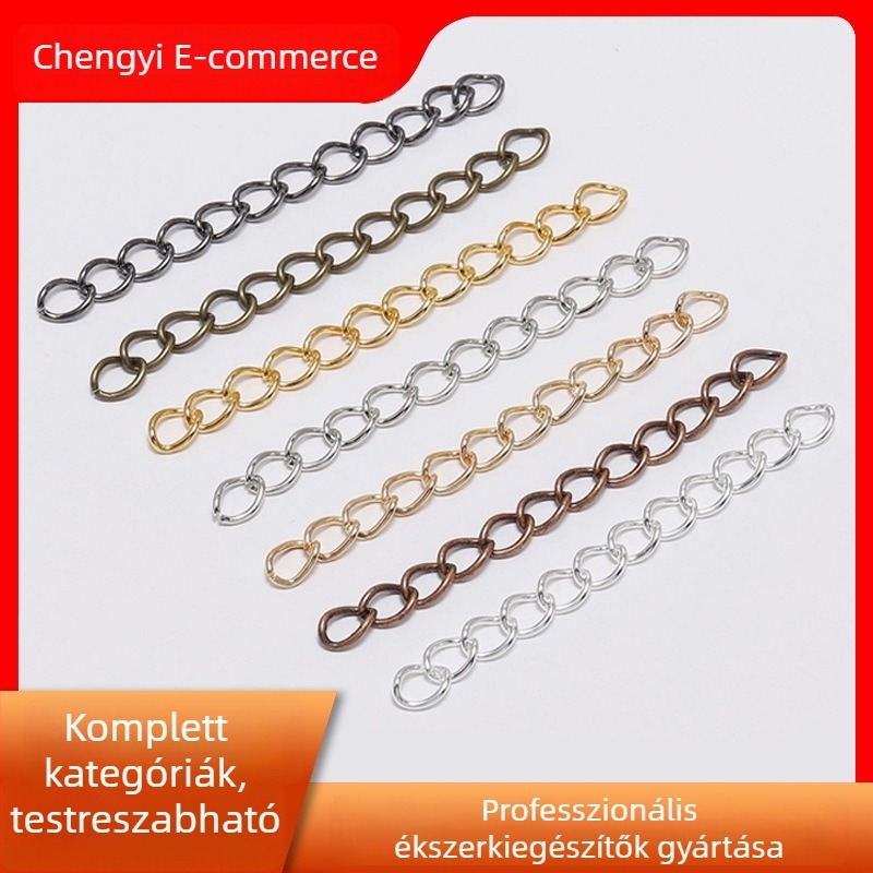 Nyaklánc- és karkötő- és fülbevaló hosszabbító láncok; állítható láncok; ékszer DIY kellékanyagok