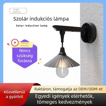 Napelemes kültéri falikar udvarra és erkélyre, LED dekoratív világítás modern kínai stílusban